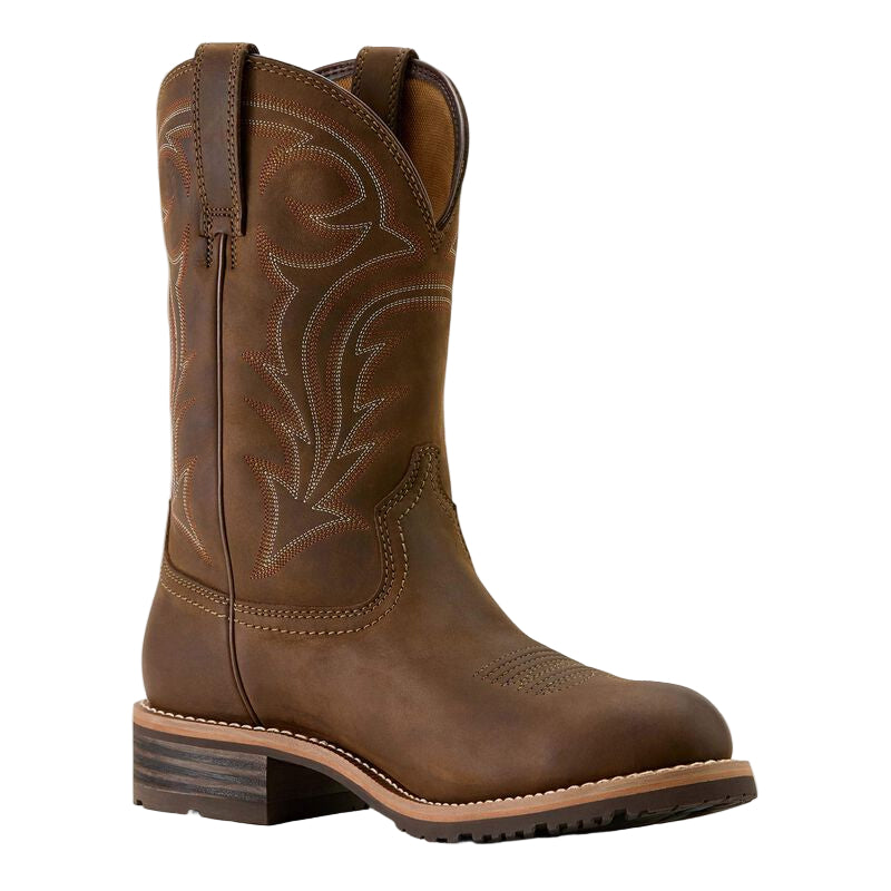 Ariat Men's Hybrid Rancher  U Toe Cowboy Boot- Distressed Brown