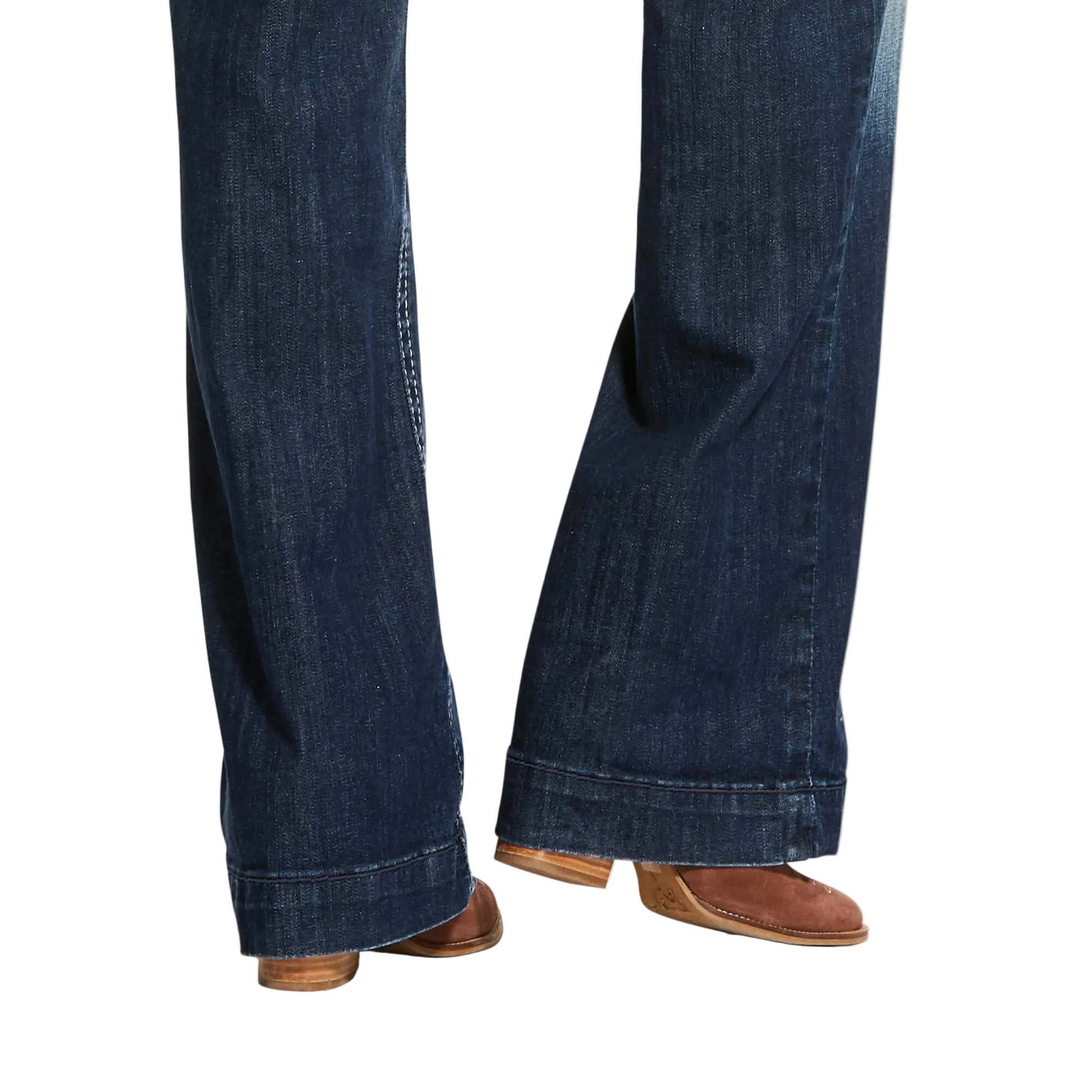 Ariat Women's Trouser Mid Rise Stretch Entwined Wide Leg Jeans - Marine - Irvine Tack & Western Wear