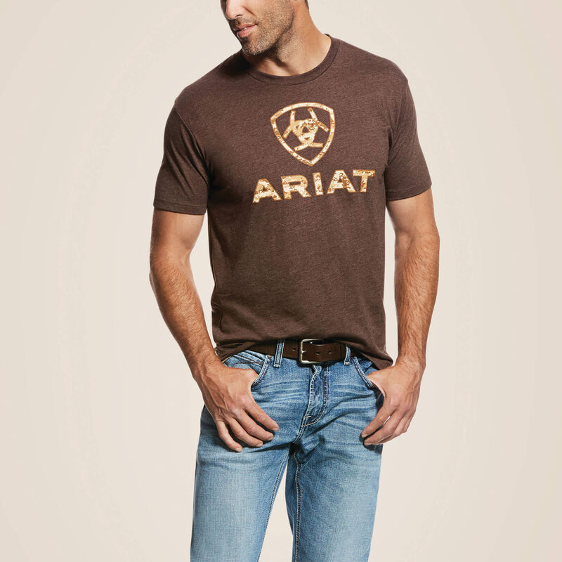 Ariat Men's Liberty USA Digi Camo SS T-Shirt - Brown Heather