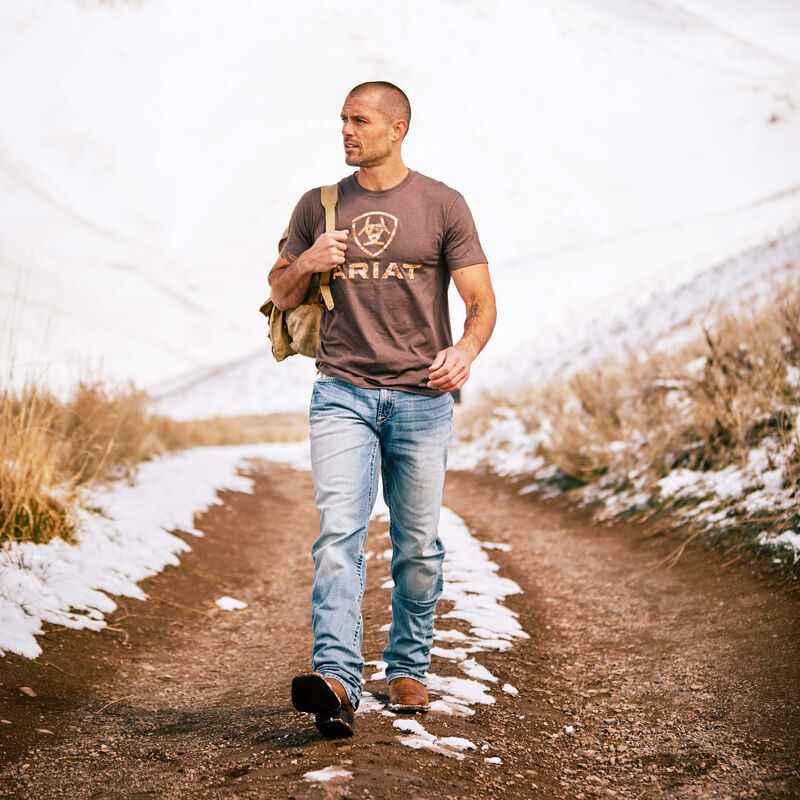 Ariat Men's Liberty USA Digi Camo SS T-Shirt - Brown Heather