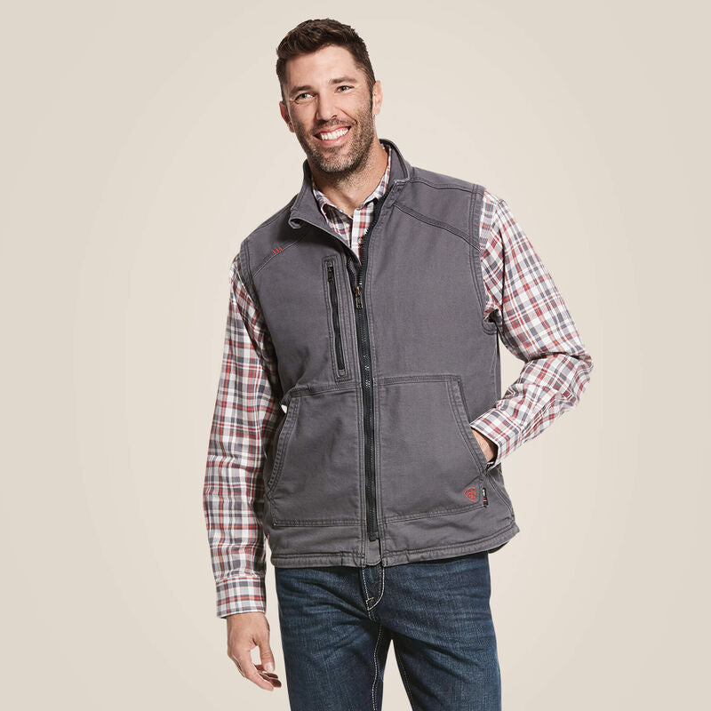Ariat Men's FR DuraLight Stretch Canvas Vest  Iron Grey