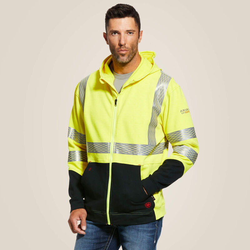 Ariat Men's Fire Resistant Hi-Vis Hoodie - Hi-Vis Yellow