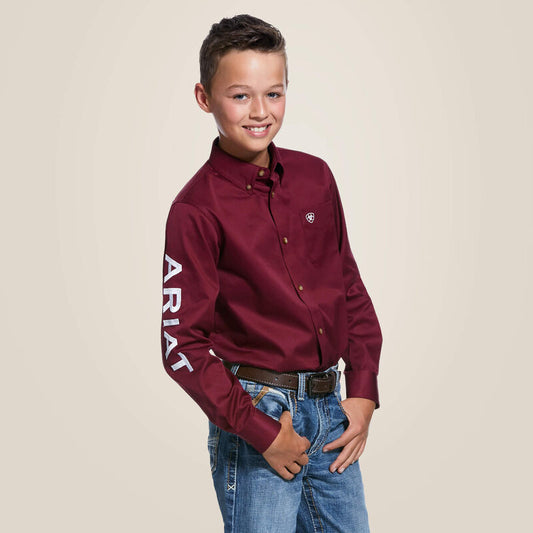 Ariat Boy's Team Logo Twill Shirt - Assorted Colours