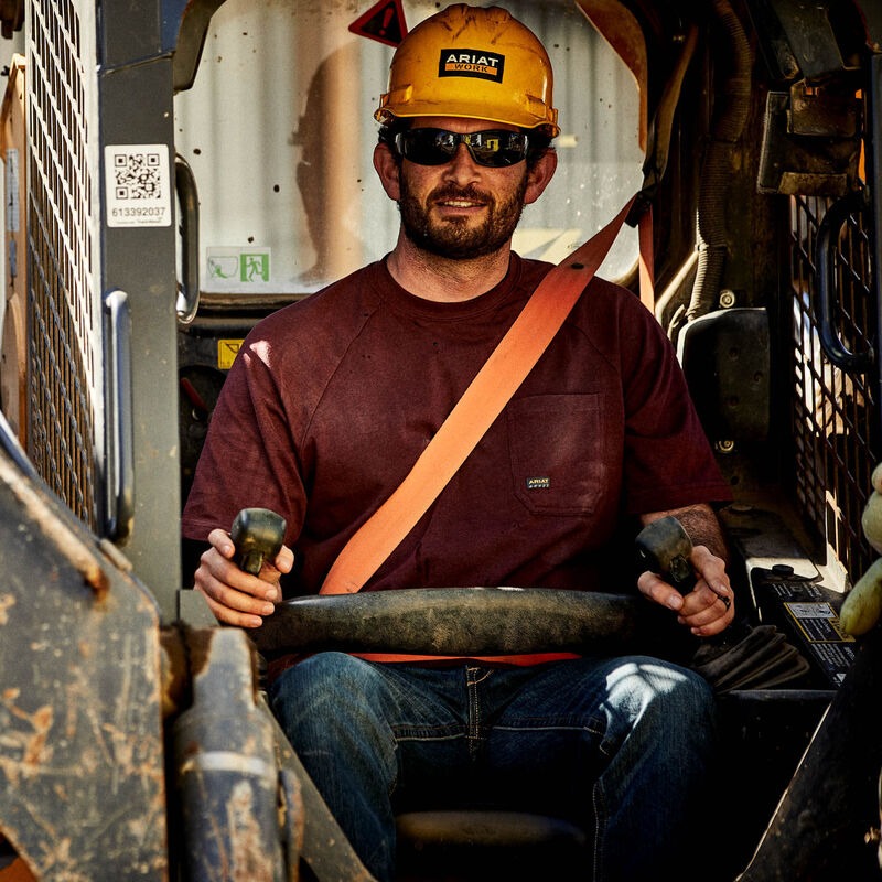 Ariat Men's Rebar Cotton Strong Short Sleeve T-Shirt - Burgundy Heather