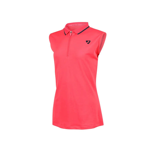 Aubrion Poise Tech Sleeveless Polo Shirt - Young Rider - Coral