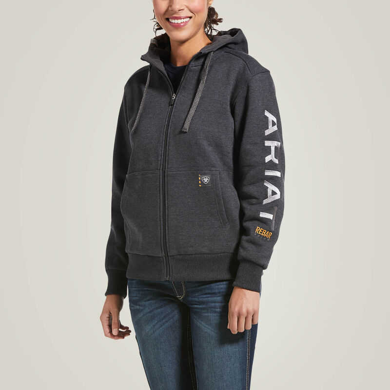 Ariat Women's Rebar All Weather Full Zip Hoodie - Charcoal Heather