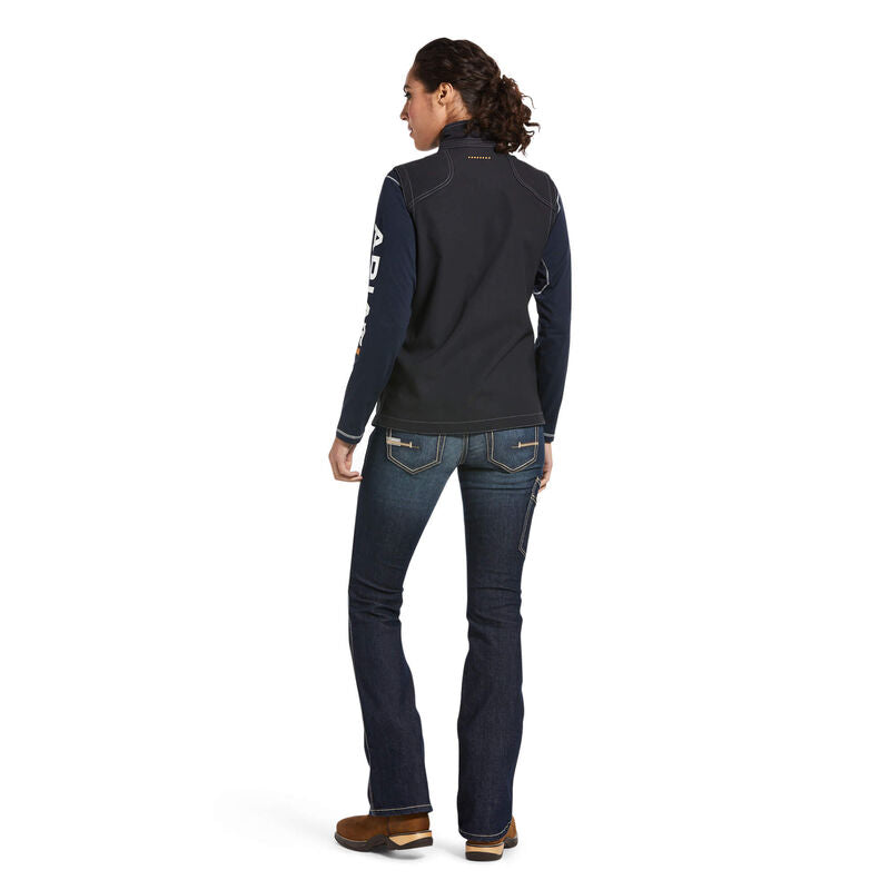 Ariat Womens Rebar Stretch Canvas Softshell Vest Black