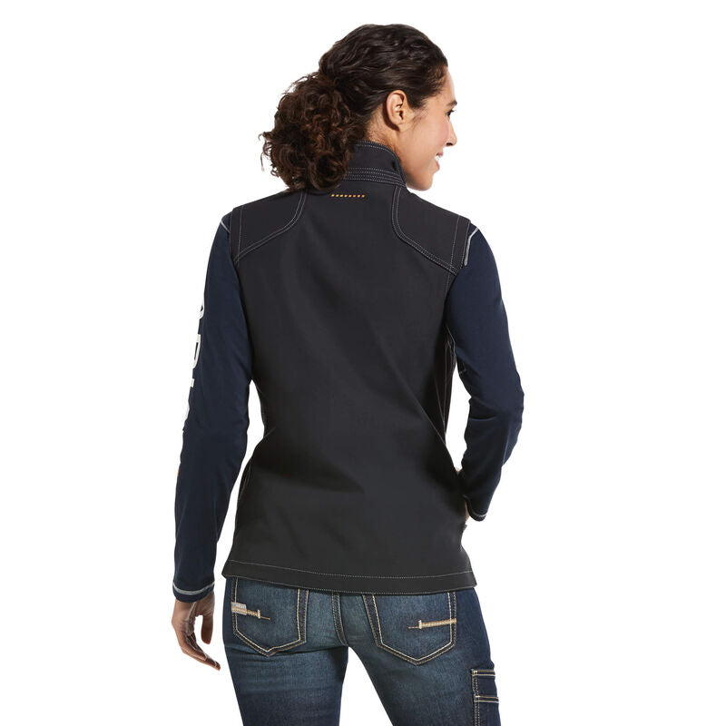 Ariat Womens Rebar Stretch Canvas Softshell Vest Black