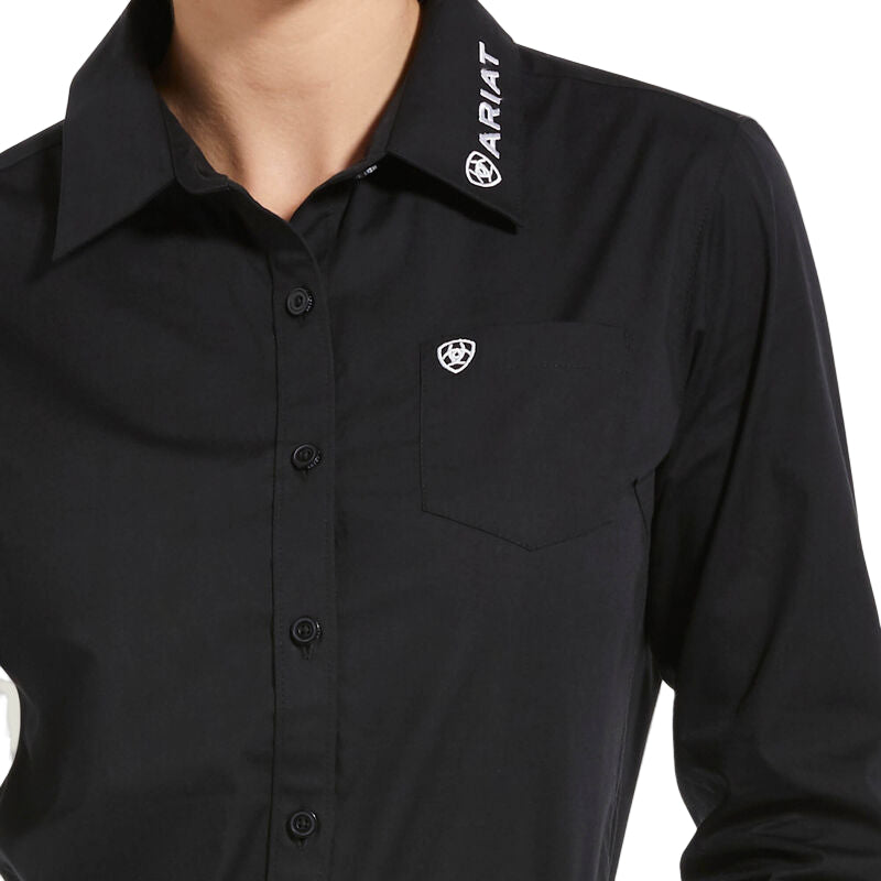 Ariat Women's Wrinkle Resist Team Kirby Stretch Shirt - Black - Irvine Tack & Western Wear