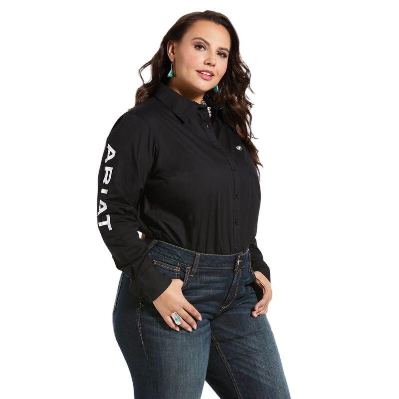 Ariat Women's Wrinkle Resist Team Kirby Stretch Shirt - Black - Irvine Tack & Western Wear