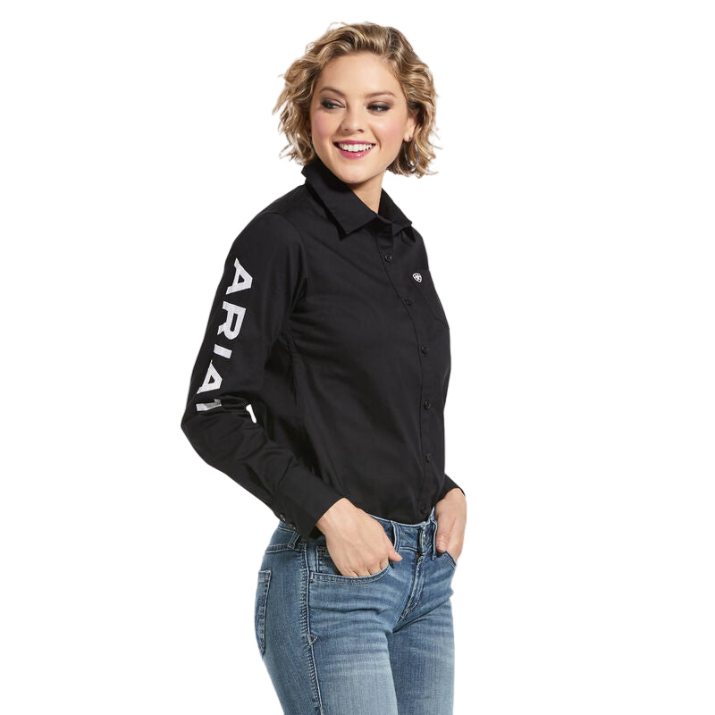 Ariat Women's Wrinkle Resist Team Kirby Stretch Shirt - Black - Irvine Tack & Western Wear