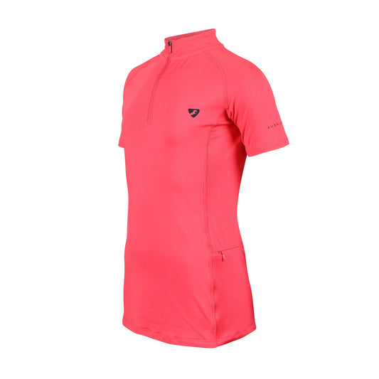 Aubrion Revive Short Sleeve Sun Shirt - Young Rider - Coral