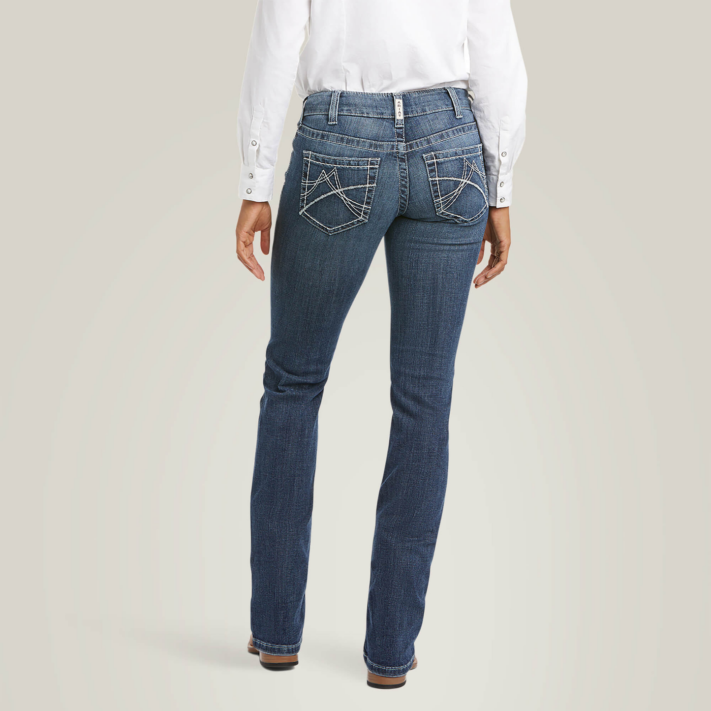 **Ariat Women's REAL Mid Rise Arrow Gianna Straight Jeans - Stryker