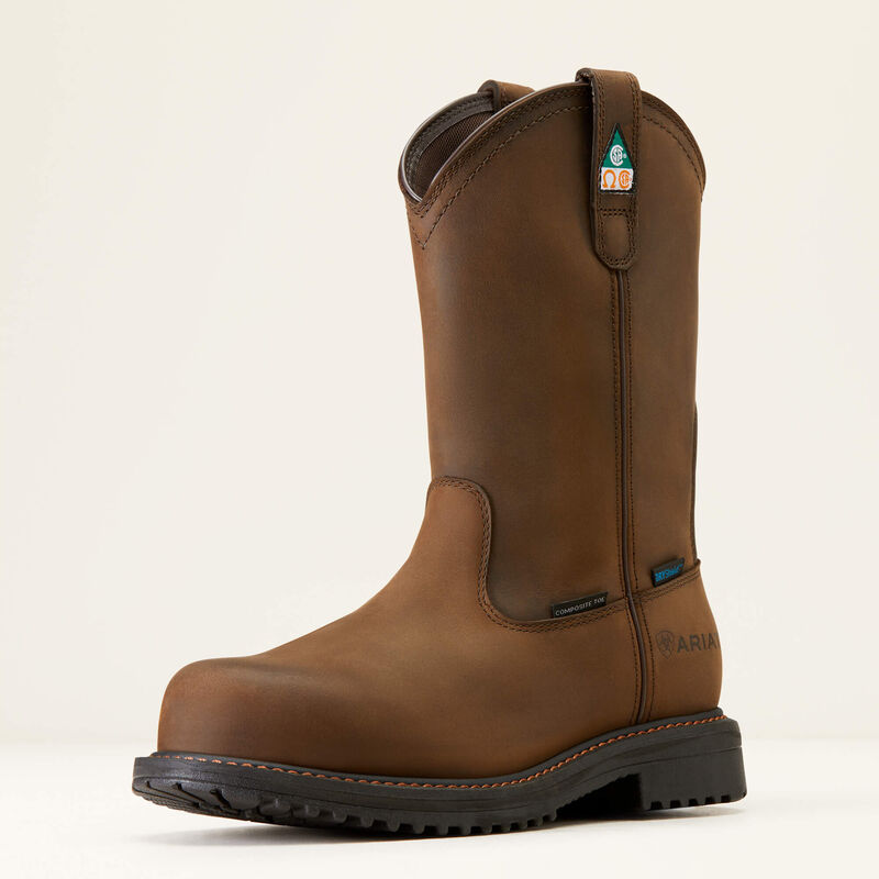 Ariat Men's RigTEK Waterproof Composite Toe Work Boots - Oily Distressed Brown