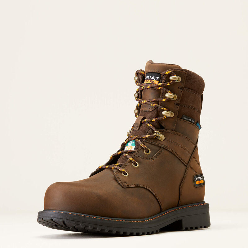 Ariat Men's RigTEK 8" CSA Waterproof Composite Toe Work Boots - Oily Distressed Brown