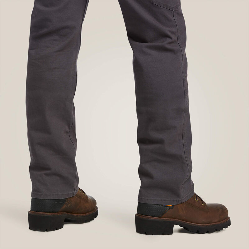 **Ariat Men's Rebar M4 Low Rise DuraStretch Made Tough Double Front Stackable Straight Leg Pant - Rebar Grey