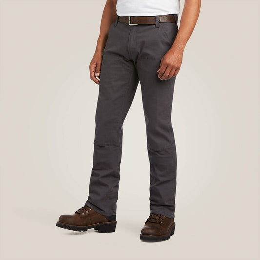 **Ariat Men's Rebar M4 Low Rise DuraStretch Made Tough Double Front Stackable Straight Leg Pant - Rebar Grey