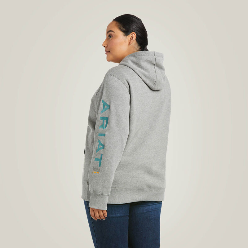 Ariat Womens Rebar Graphic Hood - Heather Grey