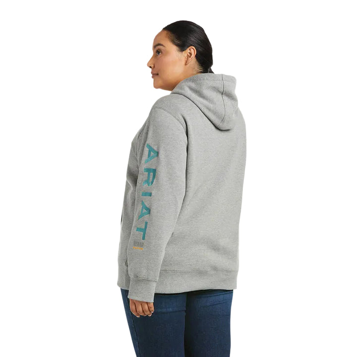 Ariat Womens Rebar Graphic Hood - Heather Grey