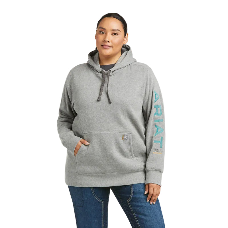 Ariat Womens Rebar Graphic Hood - Heather Grey