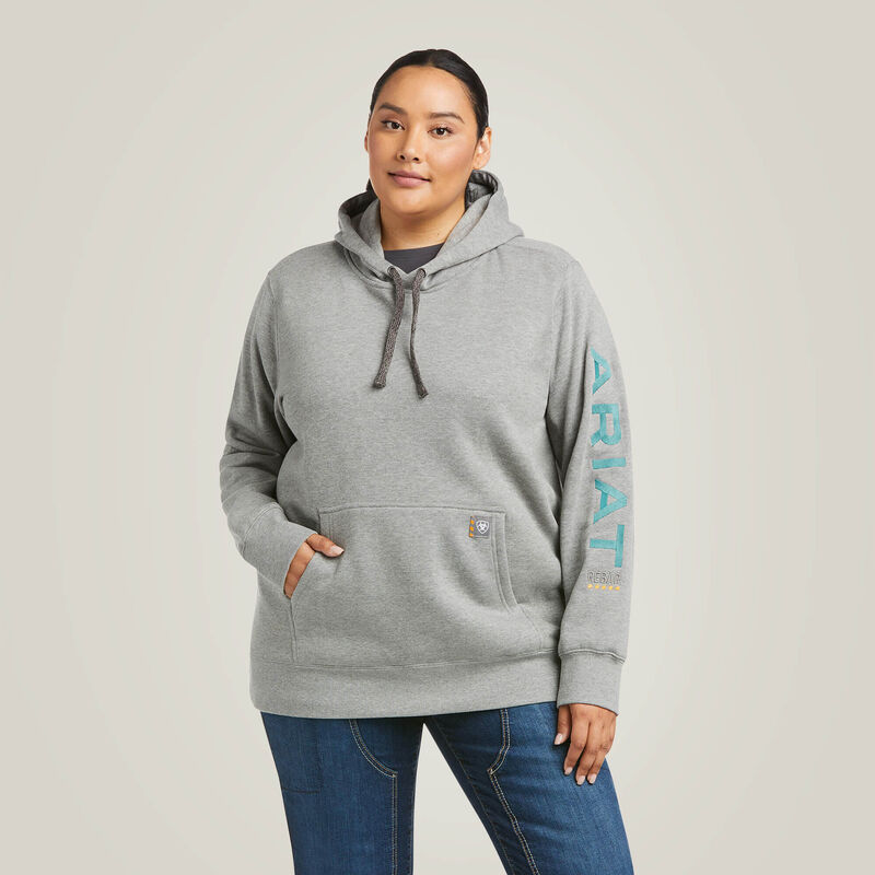 Ariat Womens Rebar Graphic Hood - Heather Grey
