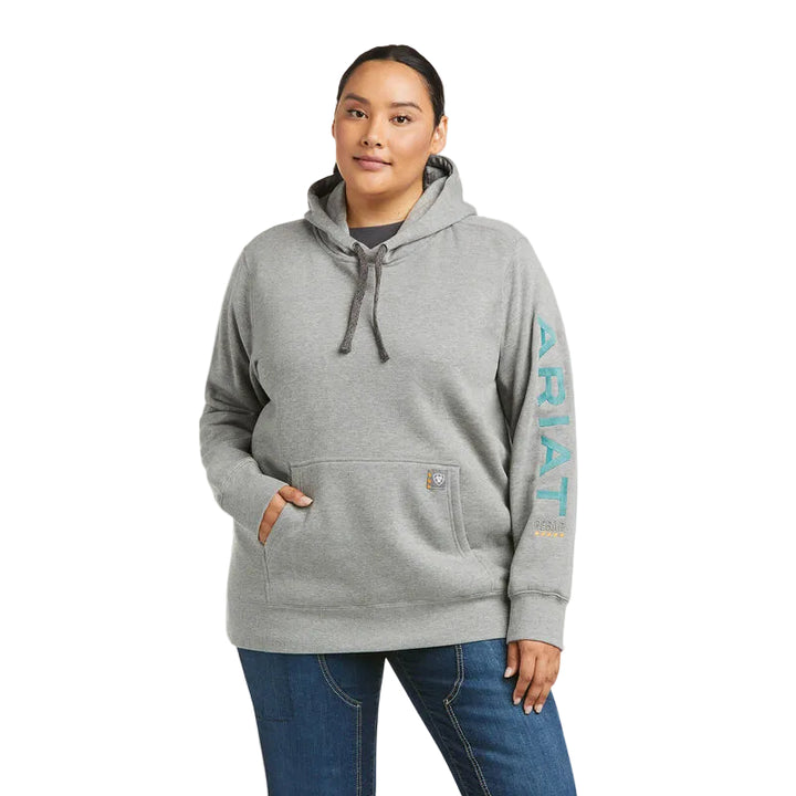 Ariat Womens Rebar Graphic Hood - Heather Grey