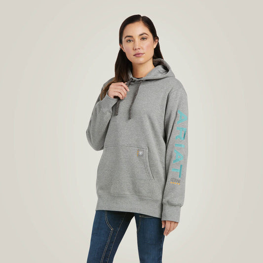 Ariat Womens Rebar Graphic Hood - Heather Grey