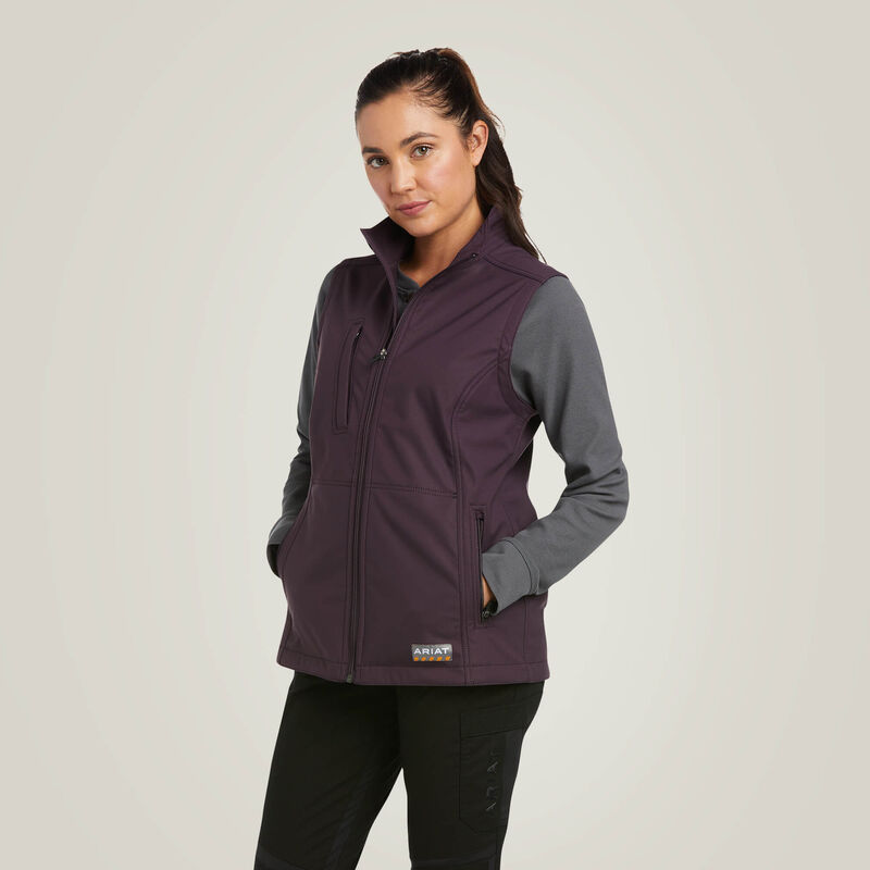 Ariat Women's Rebar Stretch Canvas Softshell Vest  Plum Perfect