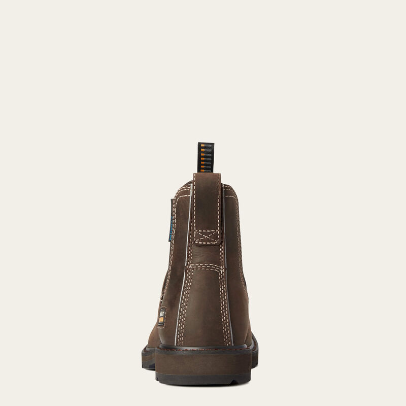 Ariat Men's Groundbreaker Chelsea Wide Square Toe Waterproof Work Boots - Dark Brown