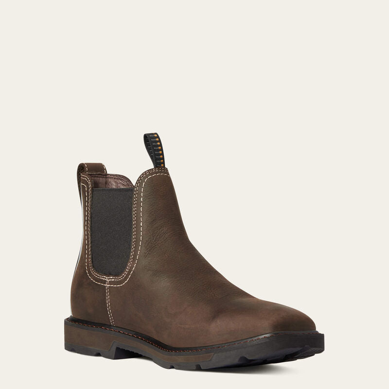 Ariat Men's Groundbreaker Pull-On Work Boots – Distressed Brown (10014238), Slip Resistant & Cushioned