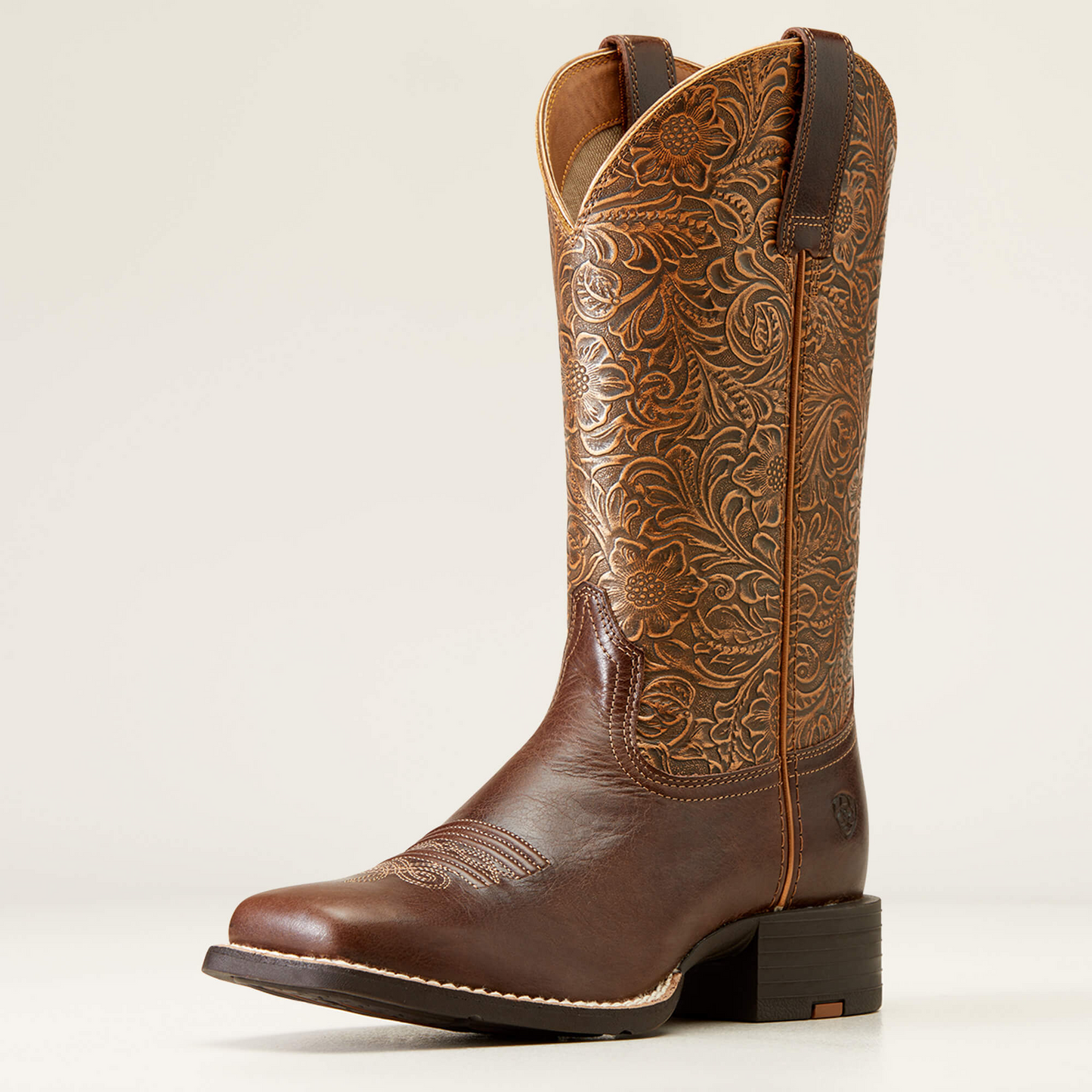 Ariat Women's Round Up Wide Square Toe Western Boot - Arizona Brown