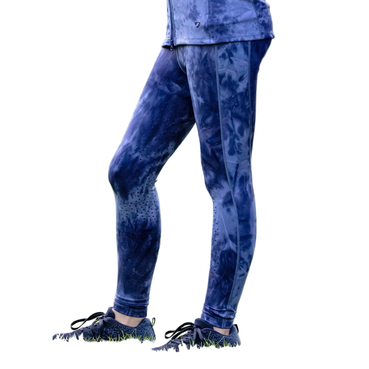 Aubrion Non-Stop Riding Tights - Young Rider - Navy Tie Dye