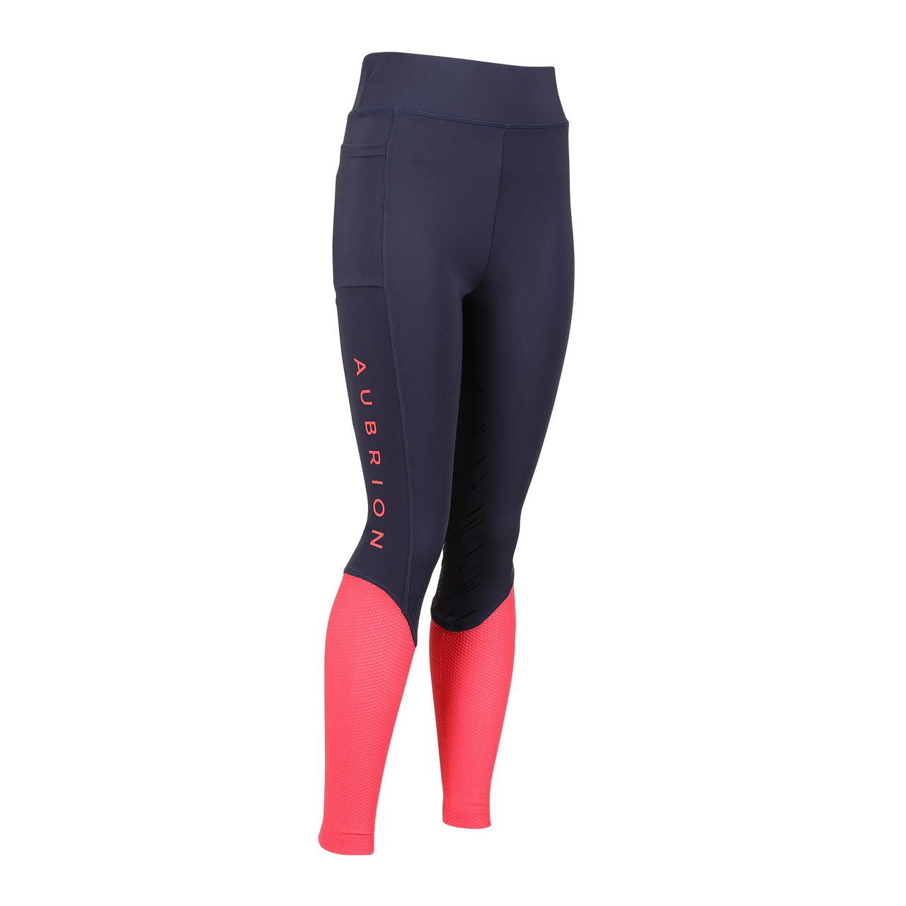 Aubrion Rhythm Mesh  Riding Tights - Young Rider - Navy