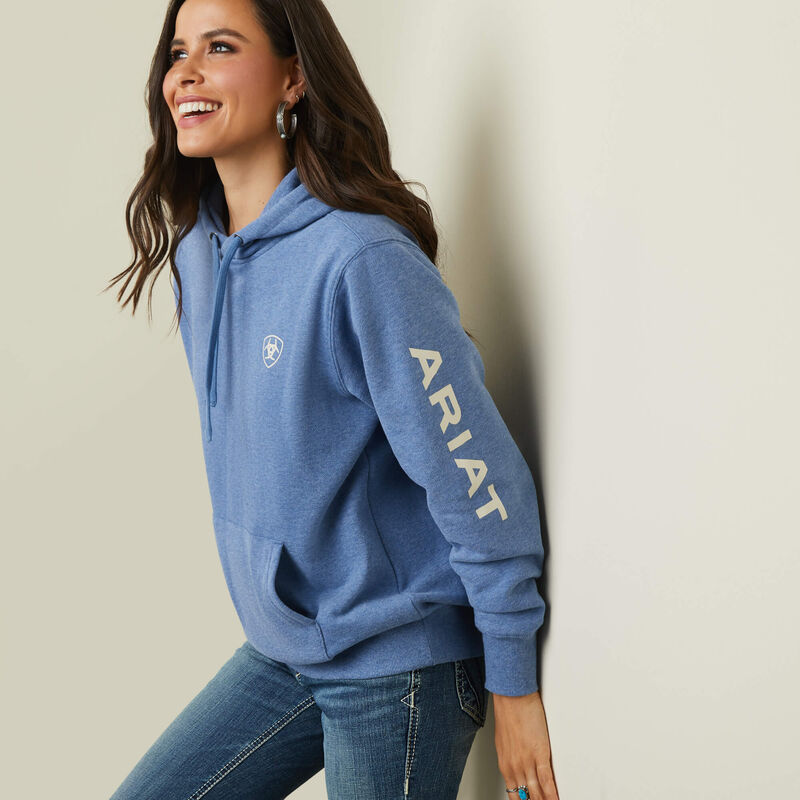 Ariat Women's Logo Hoodie - Blue Heather