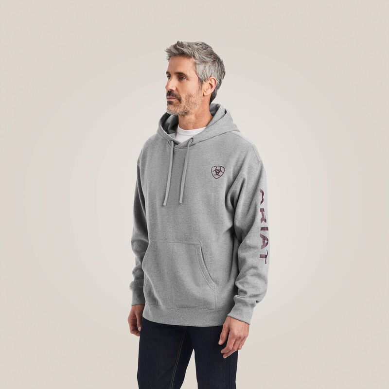 Ariat Men's Logo Hood - Heather Grey