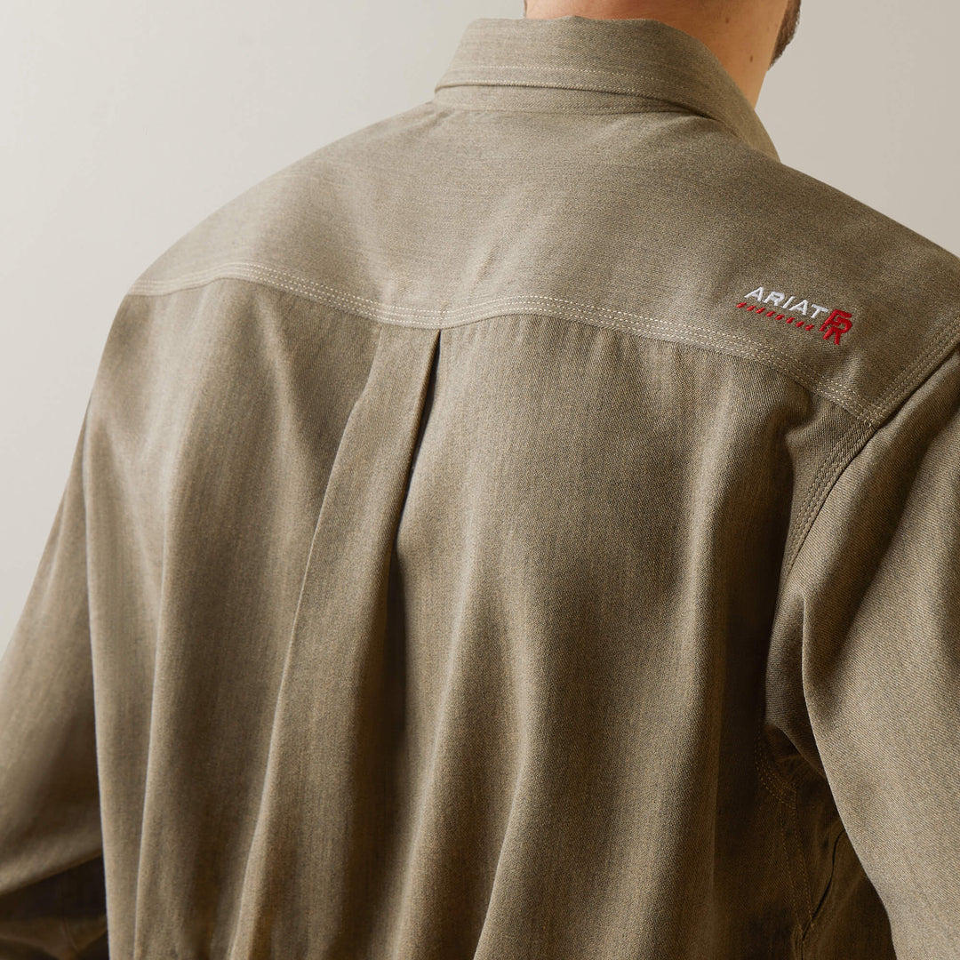 Ariat Mens FR Inherent Work Shirt - Khaki Heather