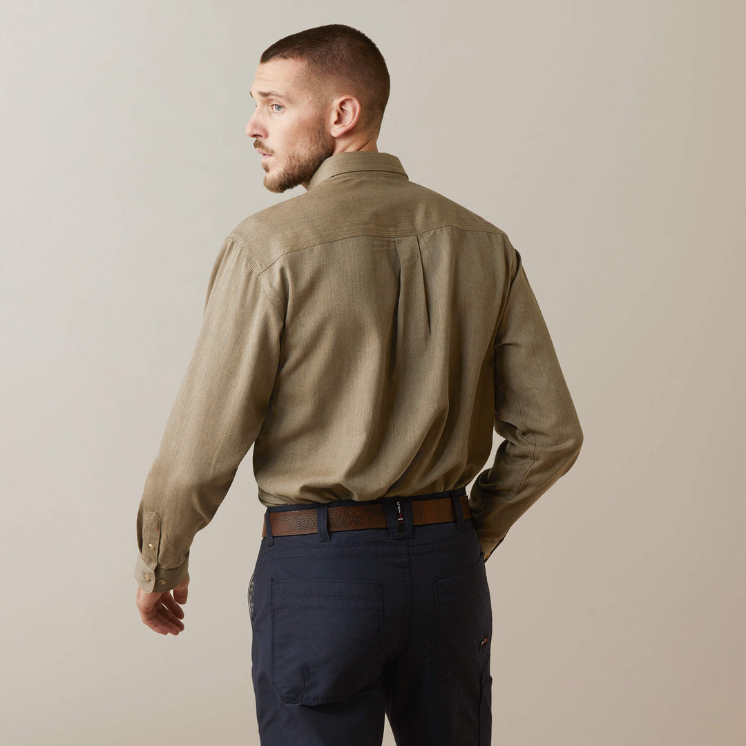 Ariat Mens FR Inherent Work Shirt - Khaki Heather