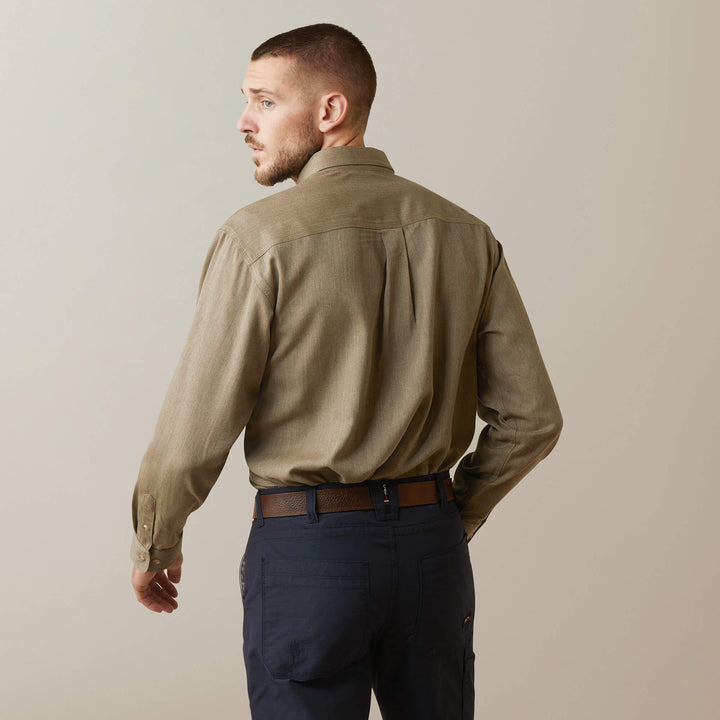 Ariat Mens FR Inherent Work Shirt - Khaki Heather