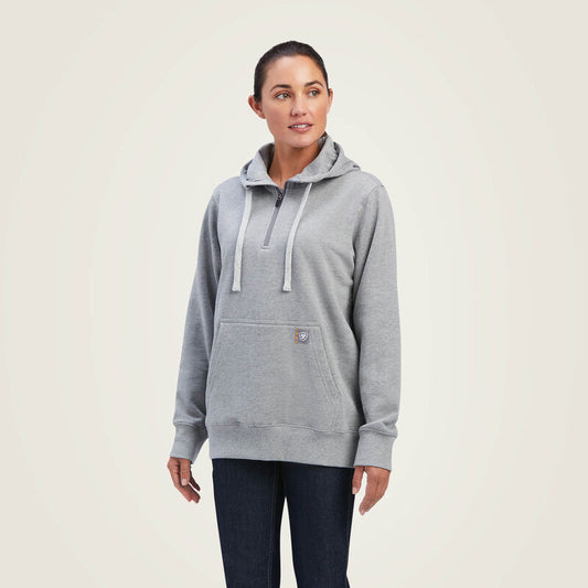 Ariat Women's Rebar Skill Set 1/2 Zip Hoodie - Heather Grey