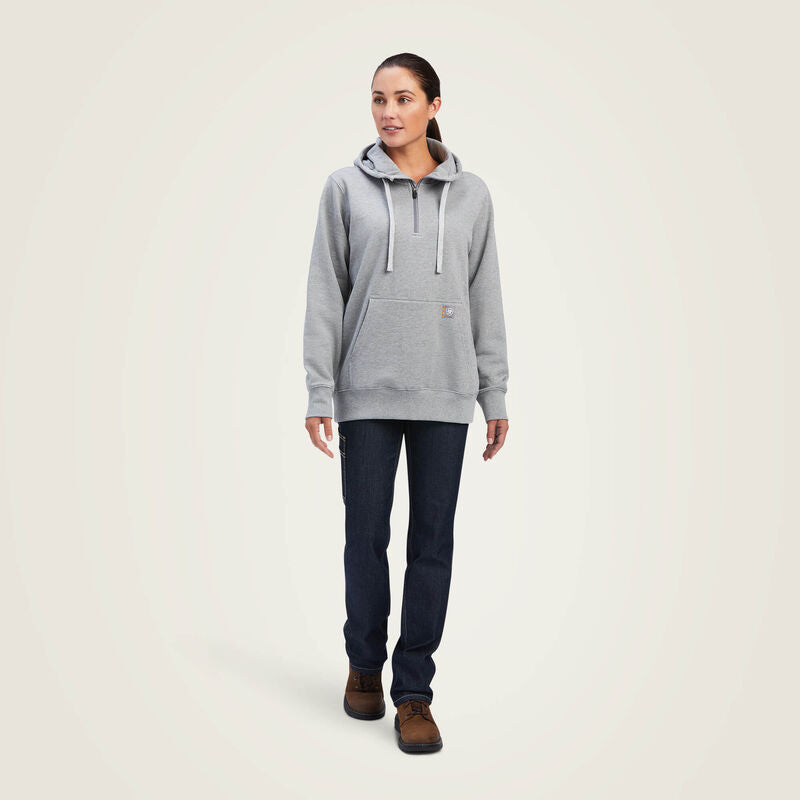 Ariat Women's Rebar Skill Set 1/2 Zip Hoodie - Heather Grey