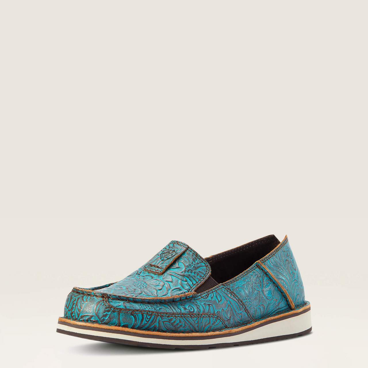 **Ariat Womens Cruiser Shoes - Brushed Turquoise Floral Embossed