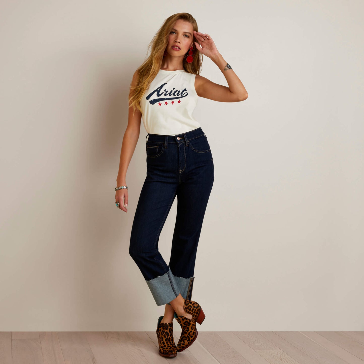 **Ariat Women's Ultra High Rise Jazmine Straight Crop Jeans - Rinse