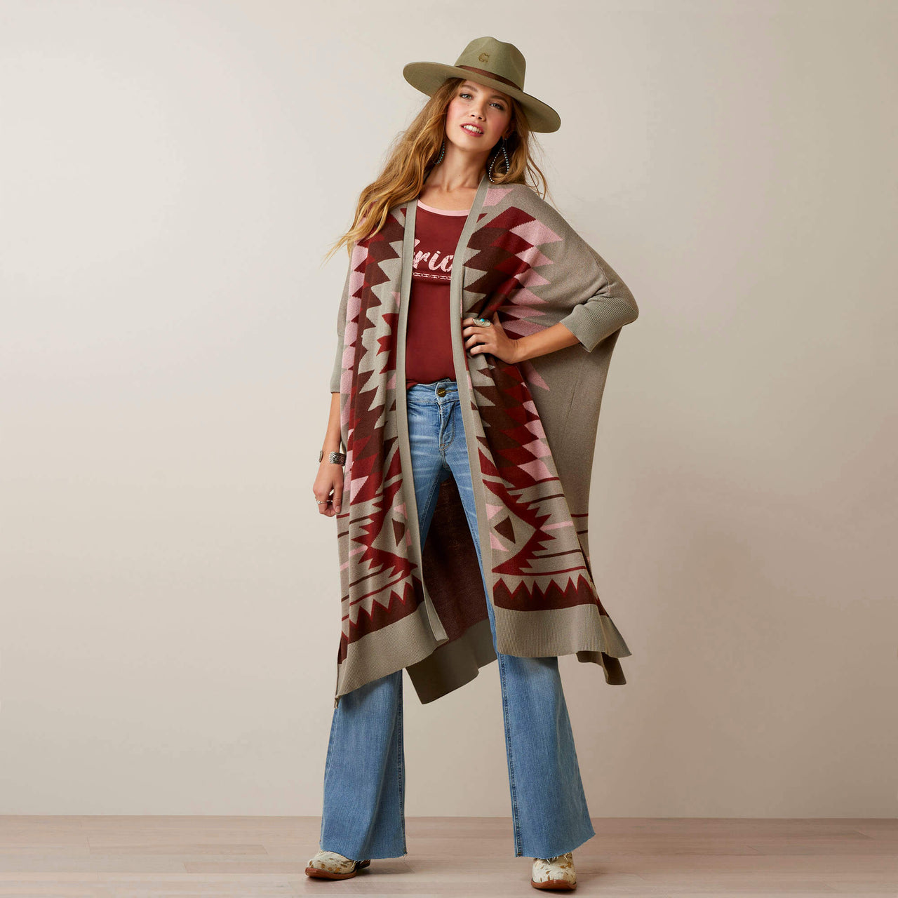 Ariat Women's Serape Style Cardigan- Multi