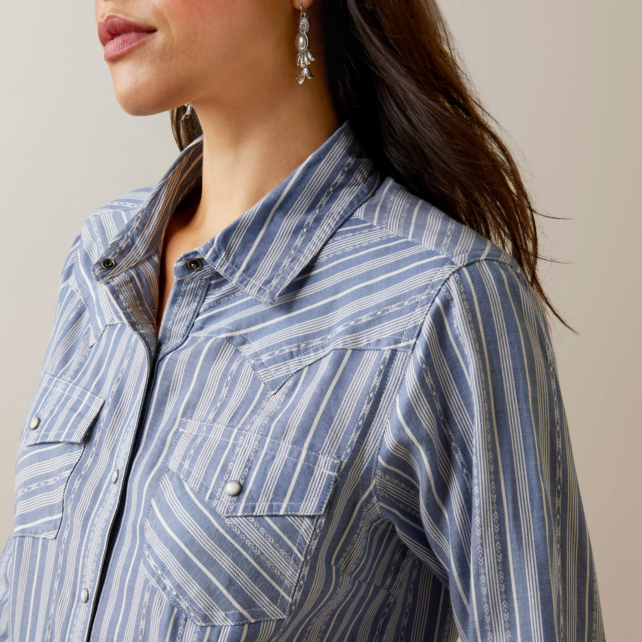 Ariat Women's Windward Long Sleeve Shirt-  Windward Dobby Stripe