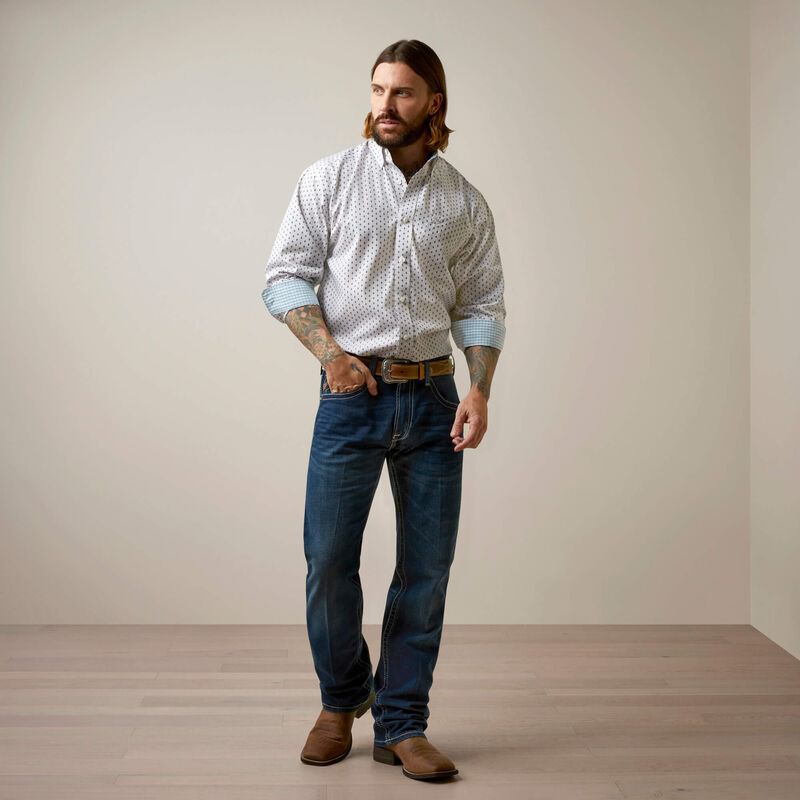 Ariat Men's Wrinkle Free Coleman Classic Fit Shirt - Grey