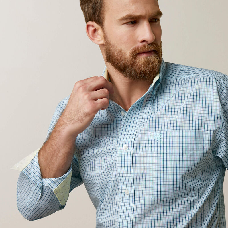 Ariat Men's Wrinkle Free Colten Classic Fit Shirt - Aqua