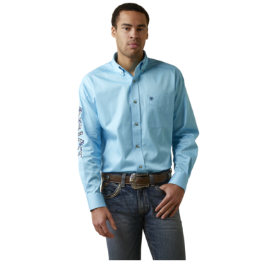 Ariat Men's Team Logo Twill Classic Shirt - Cenote Aqua