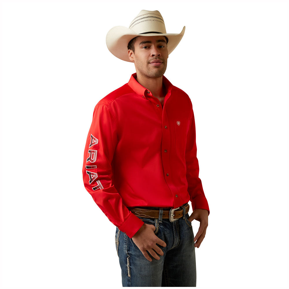 Ariat Men's Team Logo Twill Classic Button Down Long Sleeve Shirt - Poppy Red