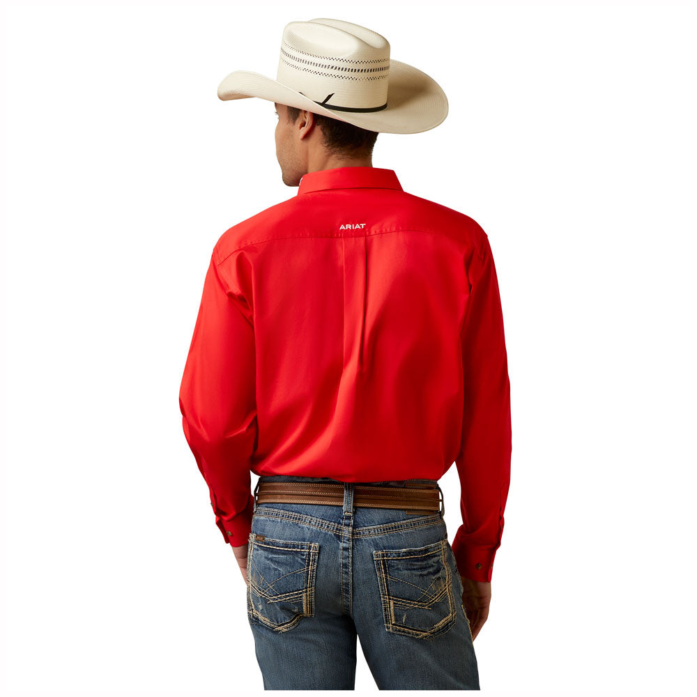 Ariat Men's Team Logo Twill Classic Button Down Long Sleeve Shirt - Poppy Red