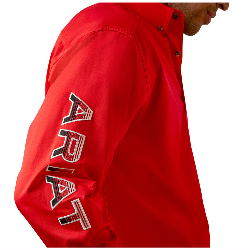 Ariat Men's Team Logo Twill Classic Button Down Long Sleeve Shirt - Poppy Red